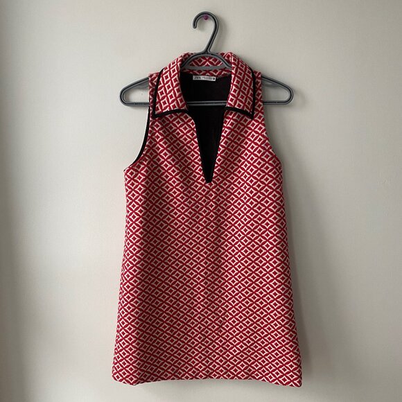 Zara Red Jacquard Dress - Picture 1 of 5